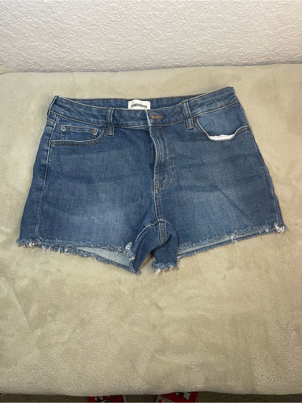 Goodthreads Blue Frayed Hem Denim Shorts